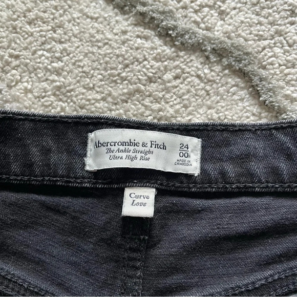 Abercrombie and Fitch black jeans ankle straight high rise curve love 24 / 00 - Picture 2 of 8